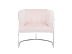 Fauteuil En Velours Rose Pâle LARVIK 10 Fauteuil En Velours Rose Pâle LARVIK -Fauteuil Boutique fauteuil 16686693