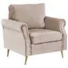Fauteuil En Velours Taupe VIETAS