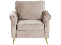 Fauteuil En Velours Taupe VIETAS -Fauteuil Boutique fauteuil 16686783