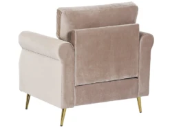 Fauteuil En Velours Taupe VIETAS -Fauteuil Boutique fauteuil 16686785