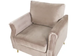 Fauteuil En Velours Taupe VIETAS -Fauteuil Boutique fauteuil 16686787