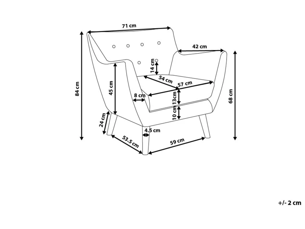 Fauteuil En Velours Bleu Marine DRAMMEN 3 Fauteuil En Velours Bleu Marine DRAMMEN – Image 3