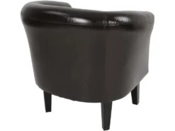 Fauteuil Chesterfield Avec Repose Pied En Synthétique Avec éléments Décoratifs En Cuivre Chaise Cabriolet Tabouret Pouf Meuble De Salon Marron 01_0000099 -Fauteuil Boutique fauteuil 17553685