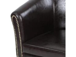 Fauteuil Chesterfield Avec Repose Pied En Synthétique Avec éléments Décoratifs En Cuivre Chaise Cabriolet Tabouret Pouf Meuble De Salon Marron 01_0000099 -Fauteuil Boutique fauteuil 17553687