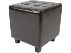 Fauteuil Chesterfield Avec Repose Pied En Synthétique Avec éléments Décoratifs En Cuivre Chaise Cabriolet Tabouret Pouf Meuble De Salon Marron 01_0000099 -Fauteuil Boutique fauteuil 17553689