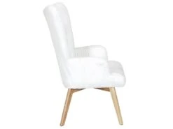 ROHAN - Fauteuil Imitation Laine Motif Patchwork Blanc -Fauteuil Boutique fauteuil 17589361
