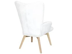 ROHAN - Fauteuil Imitation Laine Motif Patchwork Blanc -Fauteuil Boutique fauteuil 17589363