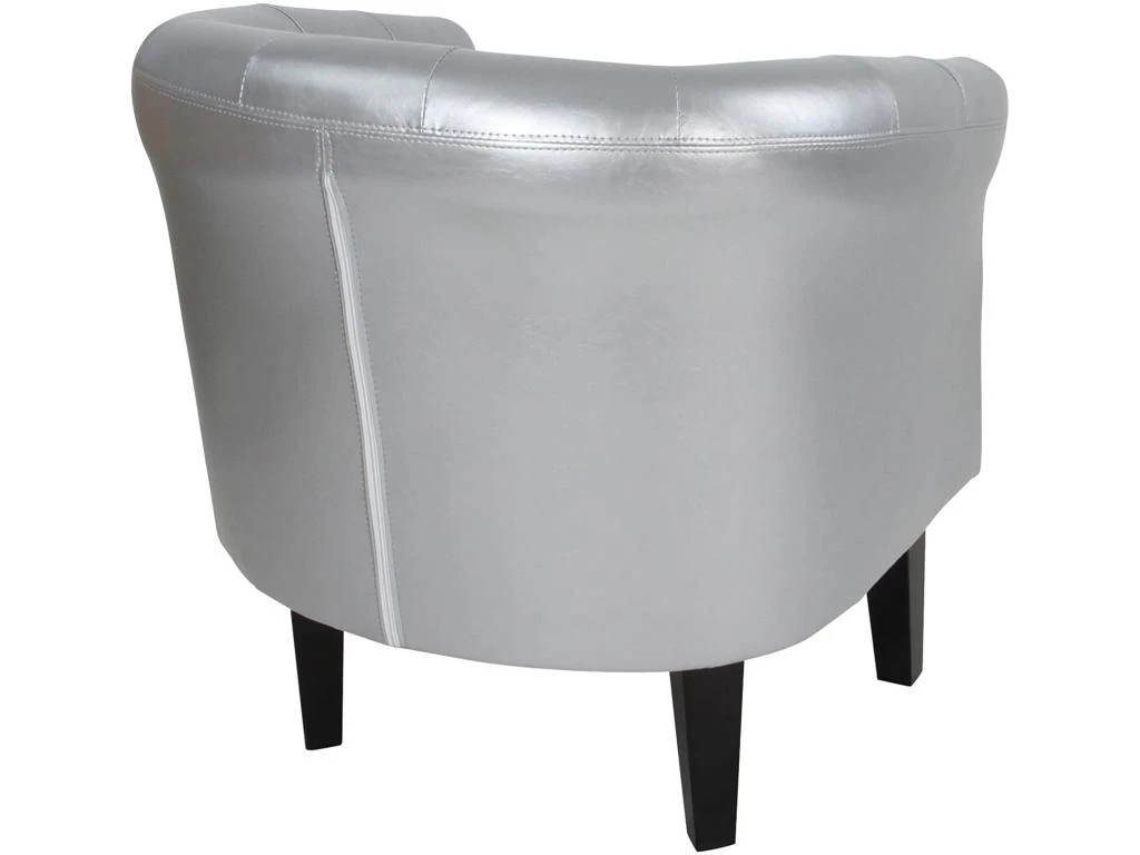 Fauteuil Chesterfield Avec Repose Pied En Synthétique Avec éléments Décoratifs Touffetés Chaise Cabriolet Tabouret Pouf Meuble De Salon Argenté 01_0000108 2 Fauteuil Chesterfield Avec Repose Pied En Synthétique Avec éléments Décoratifs Touffetés Chaise Cabriolet Tabouret Pouf Meuble De Salon Argenté 01_0000108 – Image 2