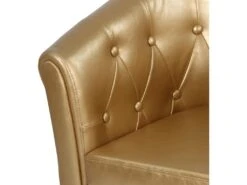 Fauteuil Chesterfield Avec Repose Pied En Synthétique Avec éléments Décoratifs Touffetés Chaise Cabriolet Tabouret Pouf Meuble De Salon Doré 01_0000107 -Fauteuil Boutique fauteuil 17615233