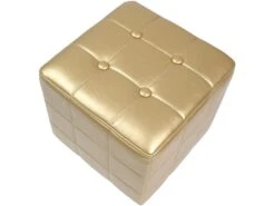 Fauteuil Chesterfield Avec Repose Pied En Synthétique Avec éléments Décoratifs Touffetés Chaise Cabriolet Tabouret Pouf Meuble De Salon Doré 01_0000107 -Fauteuil Boutique fauteuil 17615237