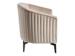 Fauteuil Métal/Tissu Velours Beige - KURASEE -Fauteuil Boutique fauteuil 17630535
