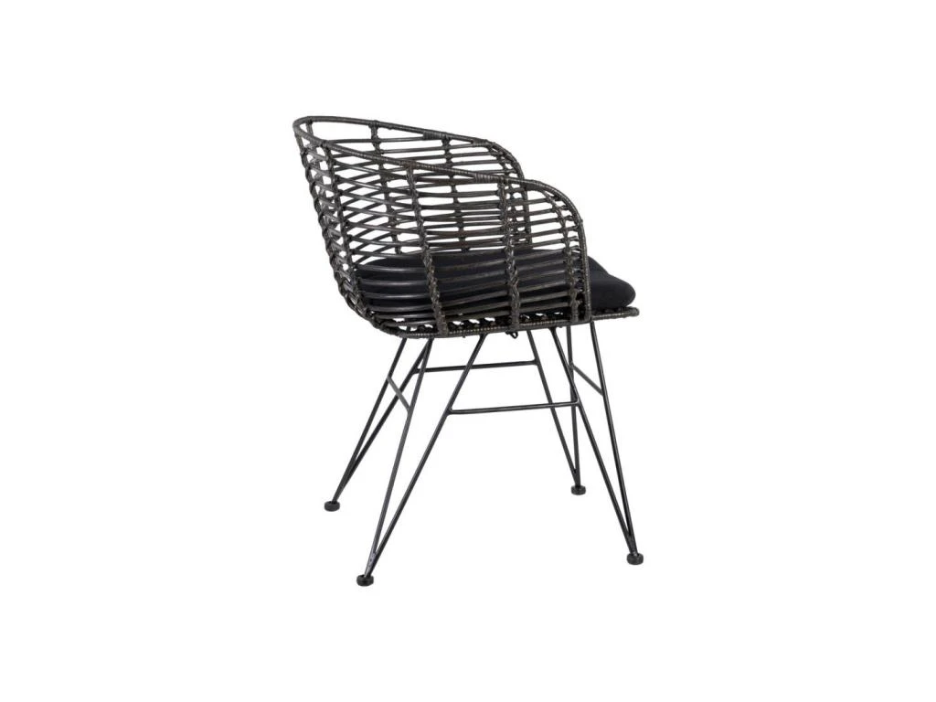 Fauteuil Rotin Gris/Métal - PAVY 2 Fauteuil Rotin Gris/Métal - PAVY – Image 2