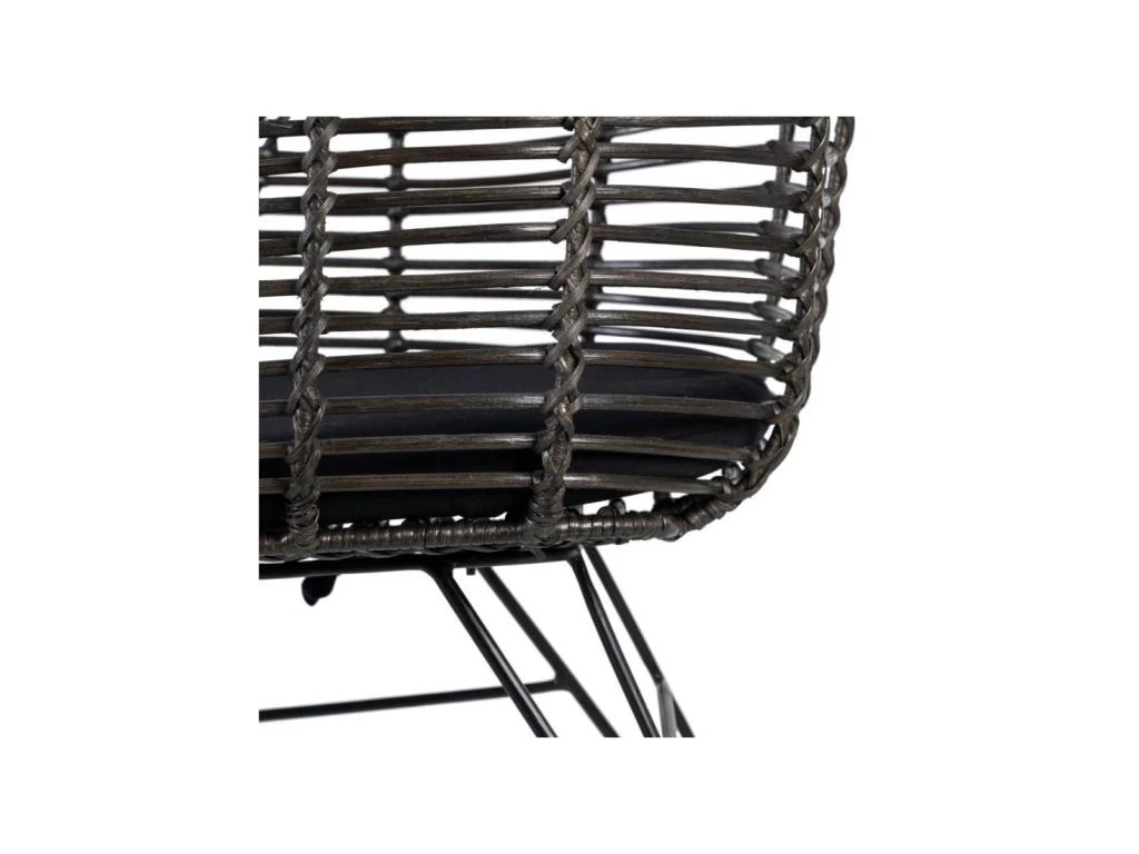 Fauteuil Rotin Gris/Métal - PAVY 6 Fauteuil Rotin Gris/Métal - PAVY – Image 6