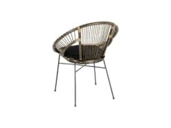 Fauteuil Arrondi Rotin Gris/Métal - MAÏNA -Fauteuil Boutique fauteuil 17636669