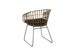 Fauteuil Rotin Marron/Métal - CARAMELO -Fauteuil Boutique fauteuil 17636731