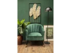 Fauteuil En Velours Pieds En Bois Bicolores Royal Vert Foncé -Fauteuil Boutique fauteuil 17952553