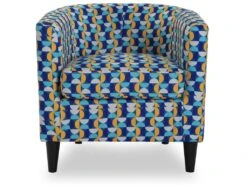 Fauteuil Pour Salon Klee, 62 X 60 X 60 Cm, Coton Et Bois, Bleu, Jaune Et Blanc 8 Fauteuil Pour Salon Klee, 62 X 60 X 60 Cm, Coton Et Bois, Bleu, Jaune Et Blanc -Fauteuil Boutique fauteuil 18047625