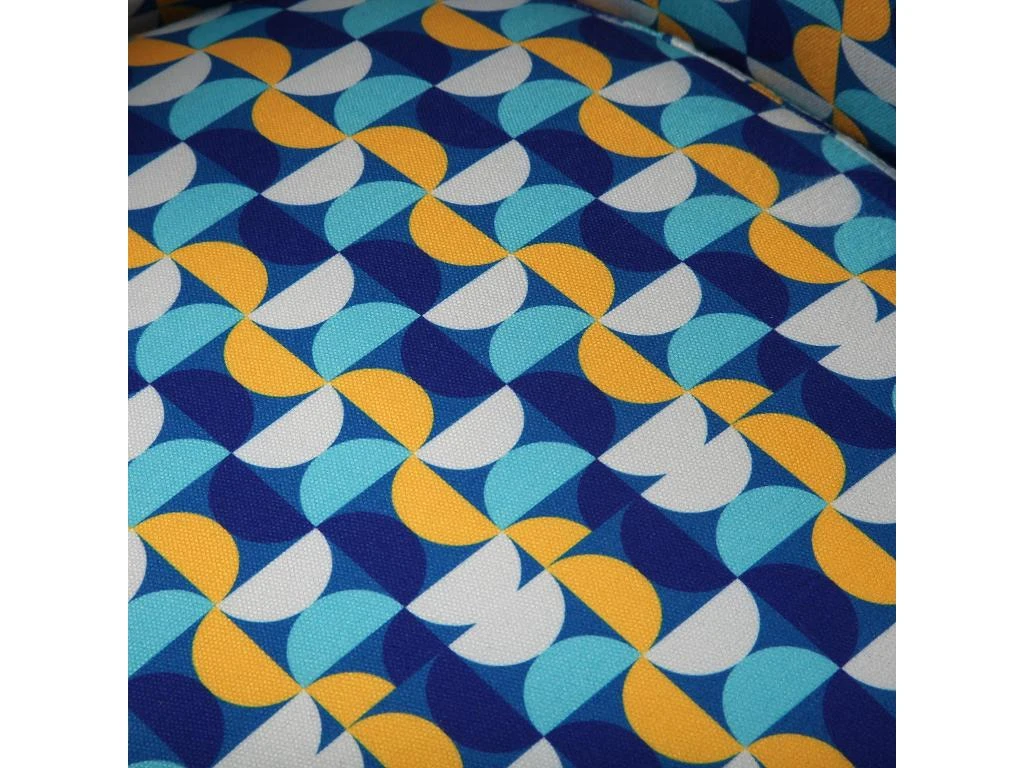 Fauteuil Pour Salon Klee, 62 X 60 X 60 Cm, Coton Et Bois, Bleu, Jaune Et Blanc 5 Fauteuil Pour Salon Klee, 62 X 60 X 60 Cm, Coton Et Bois, Bleu, Jaune Et Blanc – Image 5