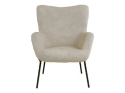 FINTRY - Fauteuil Imitation Laine Greige Et Piétement Acier Noir 7 FINTRY - Fauteuil Imitation Laine Greige Et Piétement Acier Noir -Fauteuil Boutique fauteuil 18184991