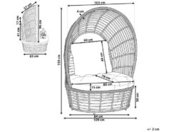 Fauteuil Cocon En Rotin Clair Et Coussin Beige LIDO -Fauteuil Boutique fauteuil 18447611