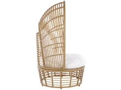 Fauteuil Cocon En Rotin Clair Et Coussin Beige LIDO -Fauteuil Boutique fauteuil 18447617