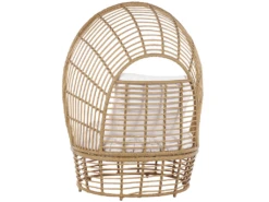 Fauteuil Cocon En Rotin Clair Et Coussin Beige LIDO -Fauteuil Boutique fauteuil 18447619