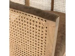 ISA - Fauteuil En Manguier Dossier Cannage Naturel Assise Couleur Taupe -Fauteuil Boutique fauteuil 18896823