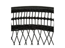 Fauteuil En Rotin Noir Et Bois D'Acajou H 82 Cm -Fauteuil Boutique fauteuil 19147425