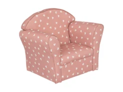 Fauteuil D'enfant En Coton/bois Coloris Rose Terracotta - L. 50 X P. 39 X H. 44 Cm