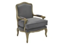 Fauteuil Bergère En Lin MAHAUX - Gris -Fauteuil Boutique fauteuil 195425