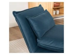 Nala - Chauffeuse Convertible 1 Place En Velours - Couleur - Bleu Foncé -Fauteuil Boutique fauteuil 19550205