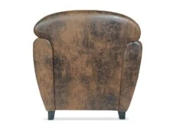Fauteuil Club Madmen Tissu Effet Simili Usé Marron -Fauteuil Boutique fauteuil 19894503