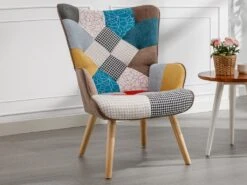 Fauteuil En Tissu Patchwork VATELY -Fauteuil Boutique fauteuil 19984229