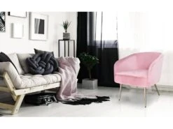 Fauteuil Goldman Velours Rose Pieds Or -Fauteuil Boutique fauteuil 20006121