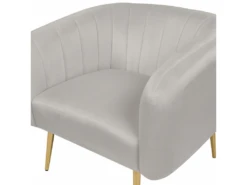 Fauteuil Club En Velours Gris Clair LACONIA -Fauteuil Boutique fauteuil 20115269