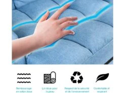 Fauteuil Convertible, Chauffeuse Convertible 1 Place En Tissu Gris Avec Oreiller -Fauteuil Boutique fauteuil 20920341