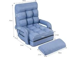 Fauteuil Convertible, Chauffeuse Convertible 1 Place En Tissu Gris Avec Oreiller -Fauteuil Boutique fauteuil 20920343