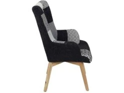 Fauteuil En Tissu Patchwork Pieds En Bois Brut Alta -Fauteuil Boutique fauteuil 21120675