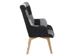 Fauteuil En Tissu Patchwork Pieds En Bois Brut Alta -Fauteuil Boutique fauteuil 21120677