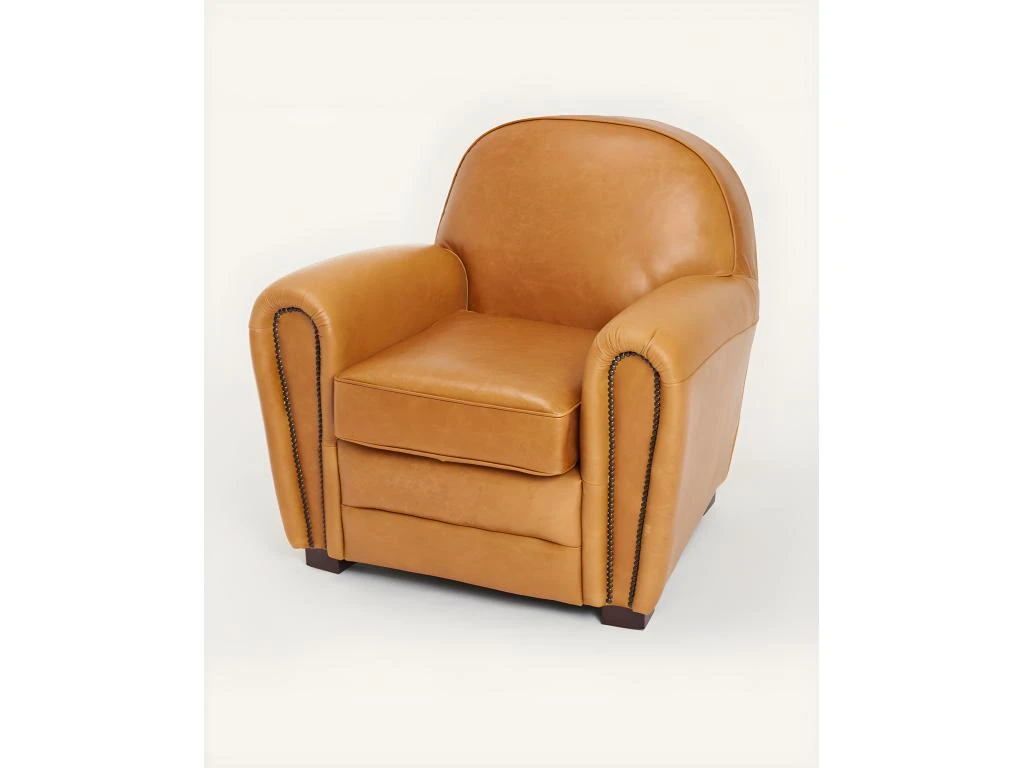 Orsay - Fauteuil Club En Cuir Vachette Camel Orsay 3 Orsay - Fauteuil Club En Cuir Vachette Camel Orsay – Image 3
