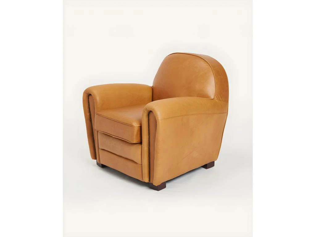 Orsay - Fauteuil Club En Cuir Vachette Camel Orsay 4 Orsay - Fauteuil Club En Cuir Vachette Camel Orsay – Image 4