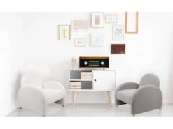 Fauteuil Club Bowie Tissu Bouclette Gris -Fauteuil Boutique fauteuil 21151659