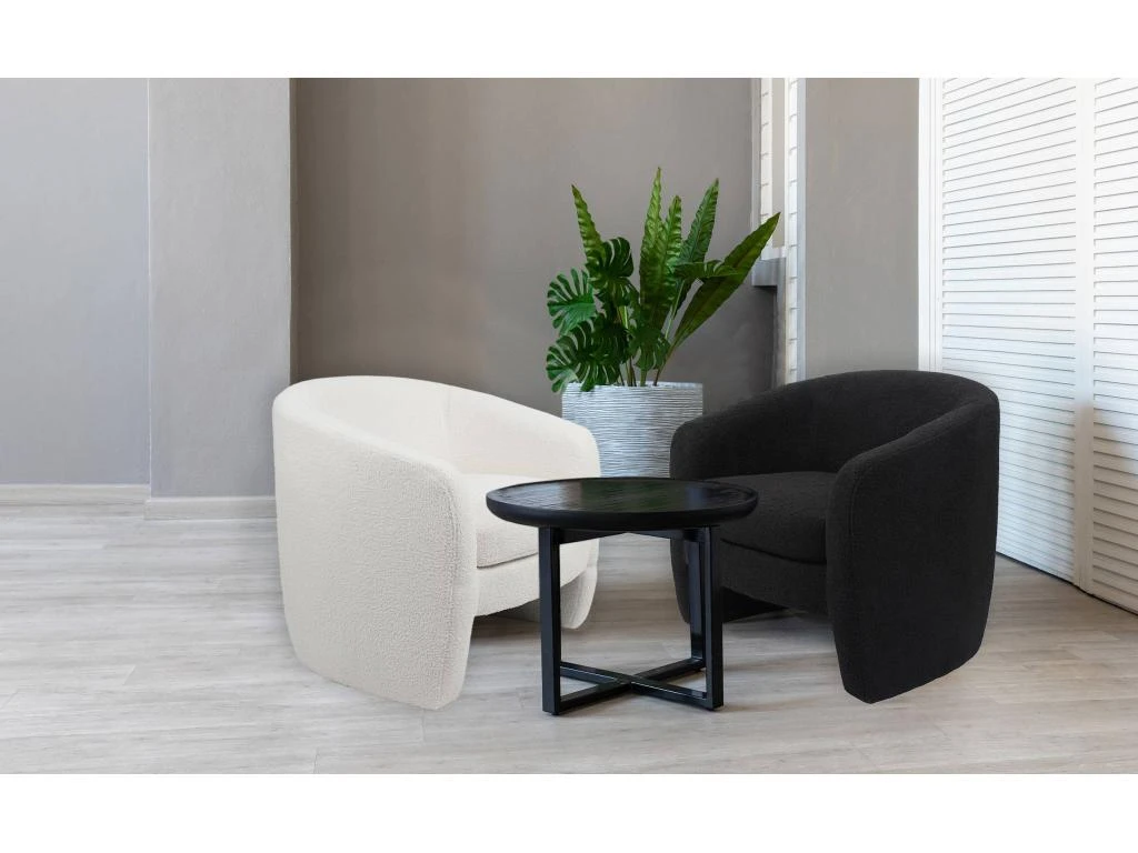 Fauteuil Arrondi Ferryl Tissu Bouclette Blanc 5 Fauteuil Arrondi Ferryl Tissu Bouclette Blanc – Image 5