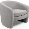 Fauteuil Arrondi Ferryl Tissu Bouclette Gris