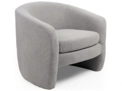 Fauteuil Arrondi Ferryl Tissu Bouclette Gris