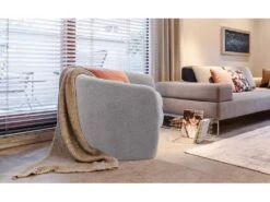 Fauteuil Arrondi Ferryl Tissu Bouclette Gris -Fauteuil Boutique fauteuil 21151681