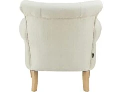 Chaise D'appoint Rembourrée En Tissu Tissé Crème -Fauteuil Boutique fauteuil 21685743