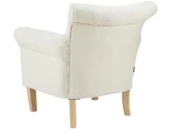 Chaise D'appoint Rembourrée En Tissu Tissé Crème -Fauteuil Boutique fauteuil 21685745