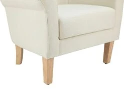 Chaise D'appoint Rembourrée En Tissu Tissé Crème -Fauteuil Boutique fauteuil 21685749