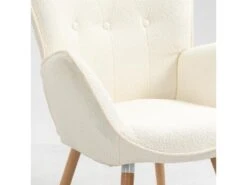 Fauteuil Relax Scandinave En Tissu Bouclette,kas -Fauteuil Boutique fauteuil 22028493